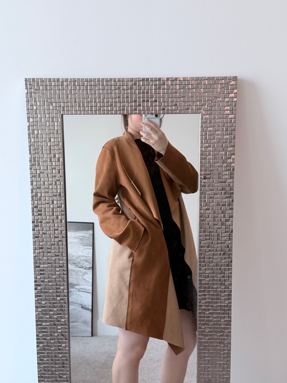 Zara Two-Tone Brown and Black Wrap Top - Picture 3 of 11
